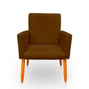 Ver imagem 1 de Poltrona Cadeira para Sala Confortável e Minimalista Nina Suede