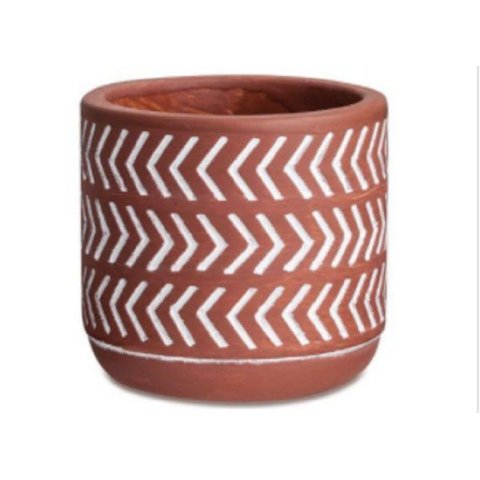 Vaso de Cimento Terracota conta - 11 x 11 x 9 cm