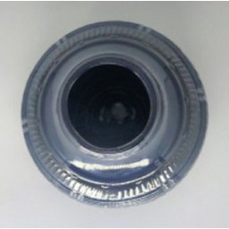 Vaso de Cerâmica Lapidado, Azul Lila - Baixo - 2
