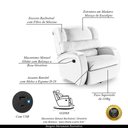 Ver imagem 7 de Poltrona do Papai Reclinável Napoli Glider Giratória Usb Pu Branco Fh1 - D\'rossi