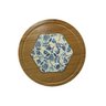Tábua para queijos de bambu e cerâmica pintada a mão azul - 25 cm - 1