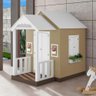 Casinha de Brinquedo Mdf com Varanda Artesanal Branco/bege L12 - Gran Belo Casinha Infantil - 1