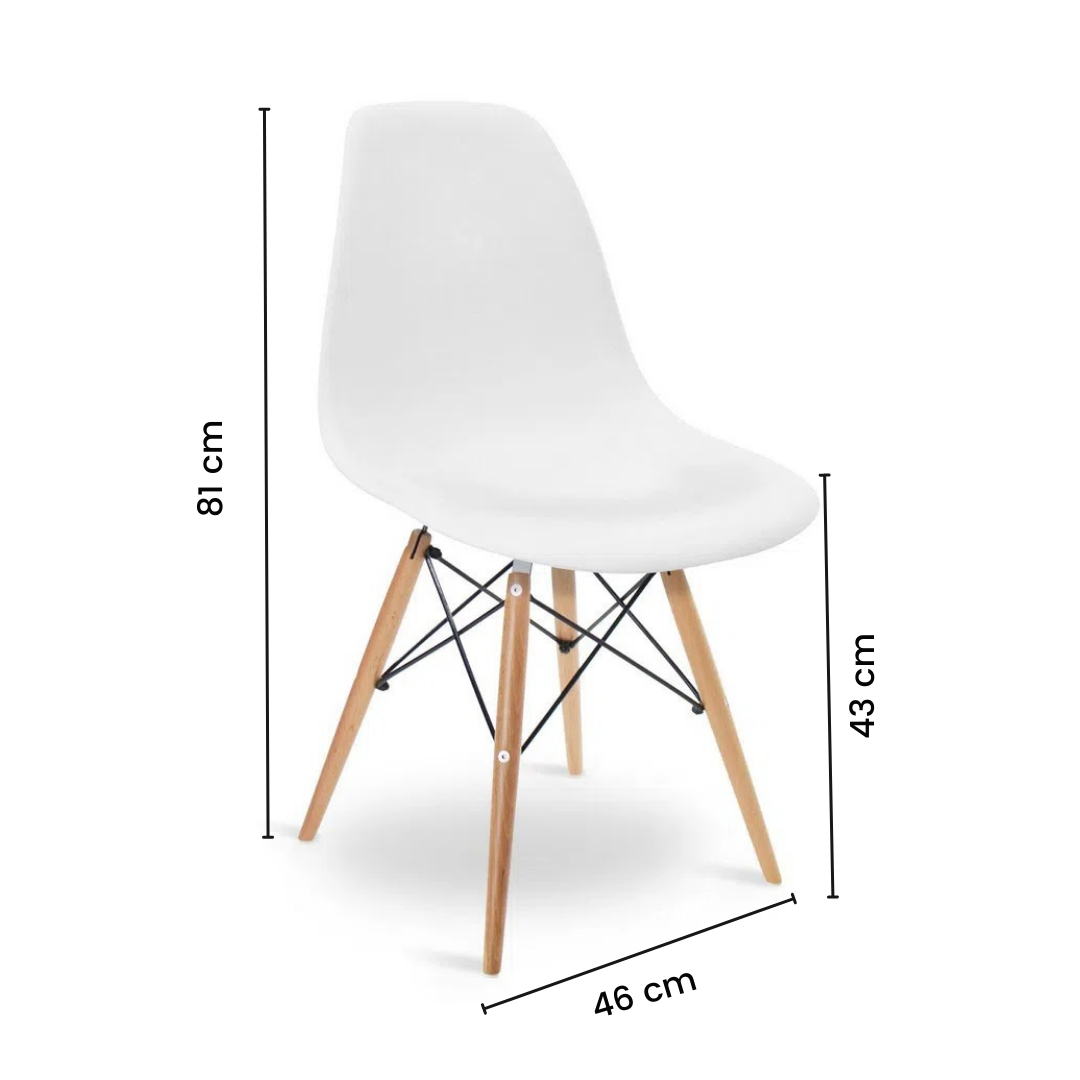 Cadeira Charles Eames Wood Design Eiffel de Jantar Branca - 6