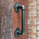 Ver imagem 5 de Puxador Duplo Industrial Ferro Fundido Pipe Preto Fosco 290mm