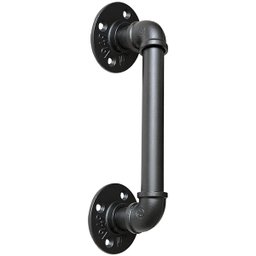 Puxador Duplo Industrial Ferro Fundido Pipe Preto Fosco 290mm - 4
