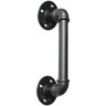 Puxador Duplo Industrial Ferro Fundido Pipe Preto Fosco 290mm - 4