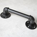 Ver imagem 2 de Puxador Duplo Industrial Ferro Fundido Pipe Preto Fosco 290mm