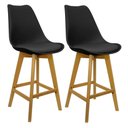 Ver imagem 1 de Kit 2 Banquetas Monty Leda Luisa Saarinen Alta Base Fixa
