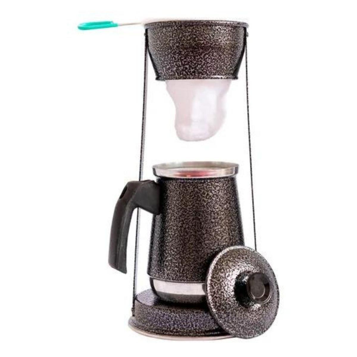 Mancebo Coador Para Café E Chá Retro Em Alumínio - Preto | MadeiraMadeira