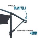Ver imagem 6 de Ombrelone Lateral Articulado Alumínio 3,5m Grande Praia Piscina Jardim com Base Importway Iwobl-350
