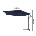 Ver imagem 2 de Ombrelone Lateral Articulado Alumínio 3,5m Grande Praia Piscina Jardim com Base Importway Iwobl-350