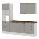 Ver imagem 5 de Cozinha Completa Modulada 4 Peças 100% MDF com Tampos Iluminata Cinza/Branco/Fendi/Ébano