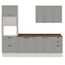 Ver imagem 2 de Cozinha Completa Modulada 4 Peças 100% MDF com Tampos Iluminata Cinza/Branco/Fendi/Ébano