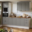 Ver imagem 1 de Cozinha Completa Modulada 4 Peças 100% MDF com Tampos Iluminata Cinza/Branco/Fendi/Ébano