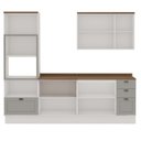 Ver imagem 4 de Cozinha Completa Modulada 4 Peças 100% MDF com Tampos Iluminata Cinza/Branco/Fendi/Ébano