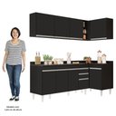 Ver imagem 5 de Armário de Cozinha Modulado de Canto Esquerdo 4 Peças Cp50 Balcão com Tampo Preto - Lumil Lumil Móve