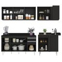 Ver imagem 6 de Armário de Cozinha Modulado de Canto Esquerdo 4 Peças Cp50 Balcão com Tampo Preto - Lumil Lumil Móve