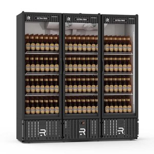 Visa Cooler Extra Frio 3 Portas Vidro Aquecido Preto/branco Vcef3p 220v - Refrimate