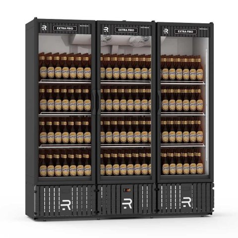 Visa Cooler Extra Frio 3 Portas Vidro Aquecido Preto/branco Vcef3p 220v - Refrimate