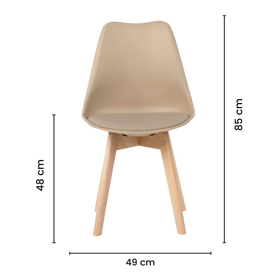 Kit 6 Cadeiras Jantar Eames Wood Leda Design Estofada Fendi - 8