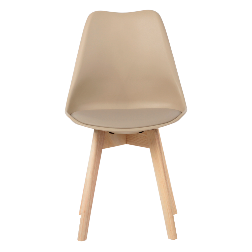 Kit 6 Cadeiras Jantar Eames Wood Leda Design Estofada Fendi - 2