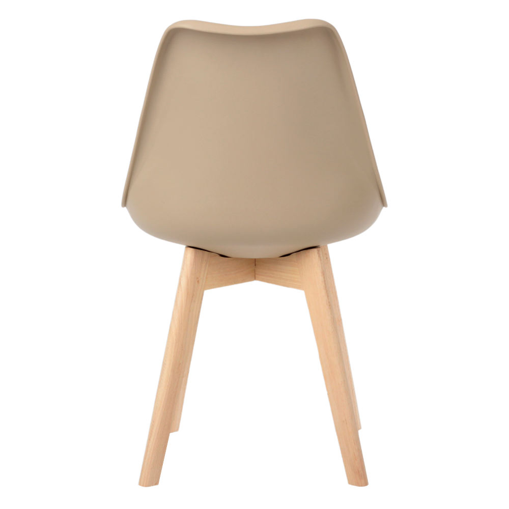 Kit 6 Cadeiras Jantar Eames Wood Leda Design Estofada Fendi - 4