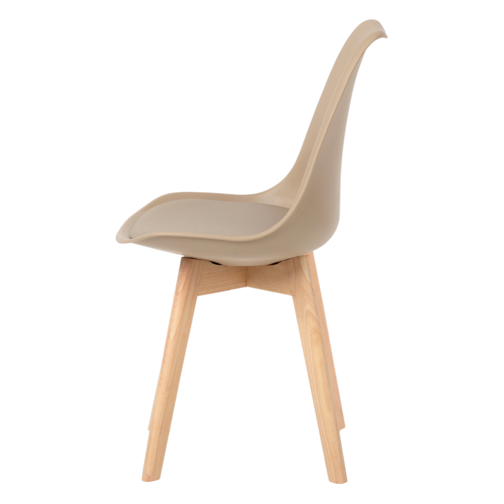 Kit 6 Cadeiras Jantar Eames Wood Leda Design Estofada Fendi - 3
