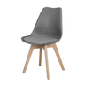 Kit 4 Cadeiras Jantar Eames Wood Leda Design Estofada Cinza - 2
