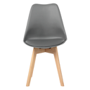 Ver imagem 2 de Kit 4 Cadeiras Jantar Eames Wood Leda Design Estofada Cinza