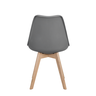 Kit 4 Cadeiras Jantar Eames Wood Leda Design Estofada Cinza - 4