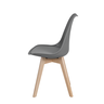 Kit 4 Cadeiras Jantar Eames Wood Leda Design Estofada Cinza - 5