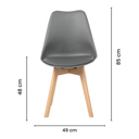 Ver mais imagens de Kit 4 Cadeiras Jantar Eames Wood Leda Design Estofada Cinza