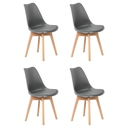 Ver imagem 1 de Kit 4 Cadeiras Jantar Eames Wood Leda Design Estofada Cinza