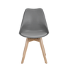 Kit 4 Cadeiras Jantar Eames Wood Leda Design Estofada Cinza - 3