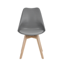 Ver imagem 4 de Kit 4 Cadeiras Saarinen Wood Leda Cinza Polipropileno Estofada Sala Jantar