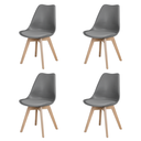 Ver imagem 1 de Kit 4 Cadeiras Saarinen Wood Leda Cinza Polipropileno Estofada Sala Jantar