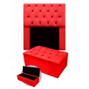 Ver imagem 1 de Kit Cabeceira + Calçadeira Baú Mirage Solteiro 120cm Suede - Ecotec Decor:Vermelho