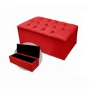 Ver imagem 3 de Kit Cabeceira + Calçadeira Baú Mirage Solteiro 120cm Suede - Ecotec Decor:Vermelho