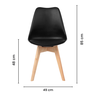 Kit 6 Cadeiras Jantar Saarinen Wood Leda Design Estofada - 4