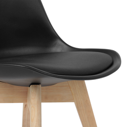 Kit 6 Cadeiras Jantar Eames Wood Leda Design Estofada - 6