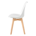 Ver imagem 3 de Kit 4 Cadeiras Jantar Eames Wood Leda Design Estofada Branca