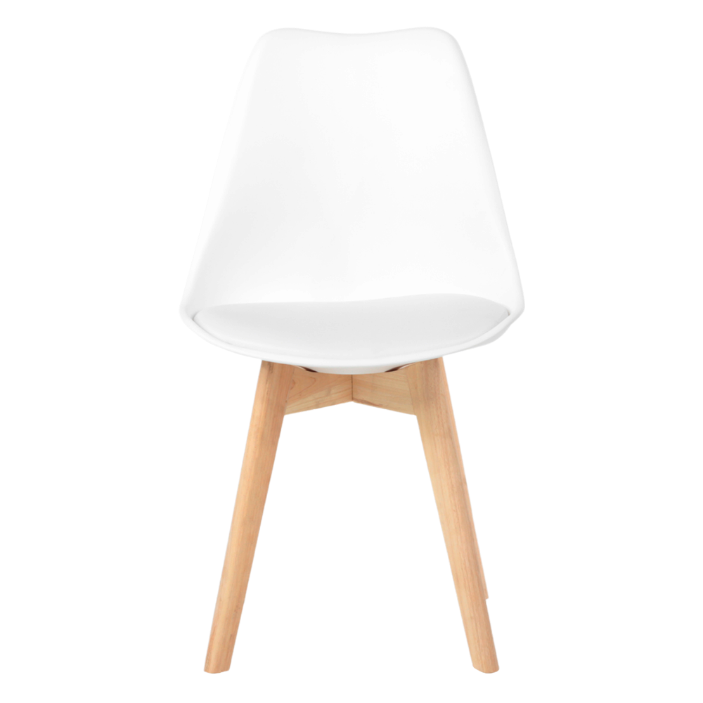 Kit 4 Cadeiras Jantar Eames Wood Leda Design Estofada Branca - 2