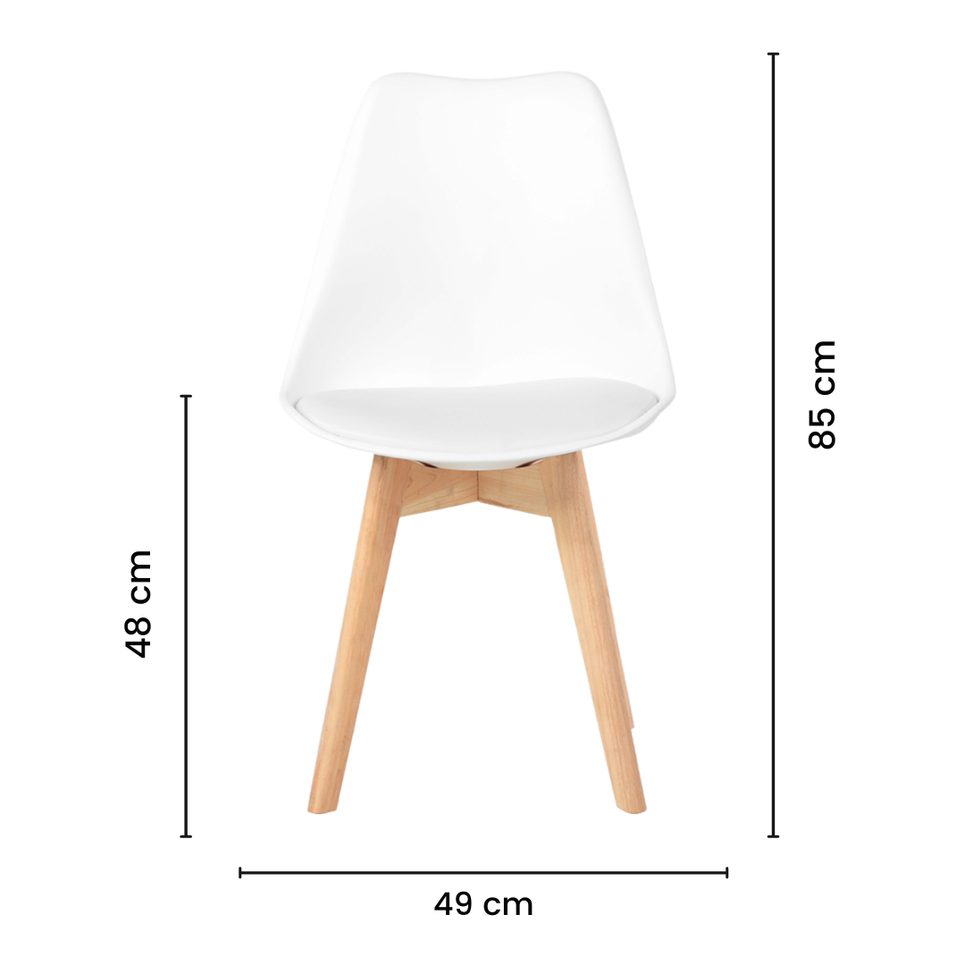 Kit 4 Cadeiras Jantar Eames Wood Leda Design Estofada Branca - 8