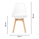 Ver mais imagens de Kit 4 Cadeiras Jantar Eames Wood Leda Design Estofada Branca
