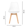 Kit 4 Cadeiras Jantar Eames Wood Leda Design Estofada Branca - 8