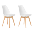 Ver imagem 1 de Kit 2 Cadeiras Jantar Eames Wood Leda Design Estofada Branca