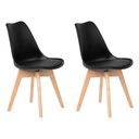 Ver imagem 1 de Kit 2 Cadeiras Jantar Eames Wood Leda Design Estofada Preta