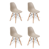 Kit 4 Cadeiras Charles Eames Eiffel Wood Design Jantar Fendi - 1