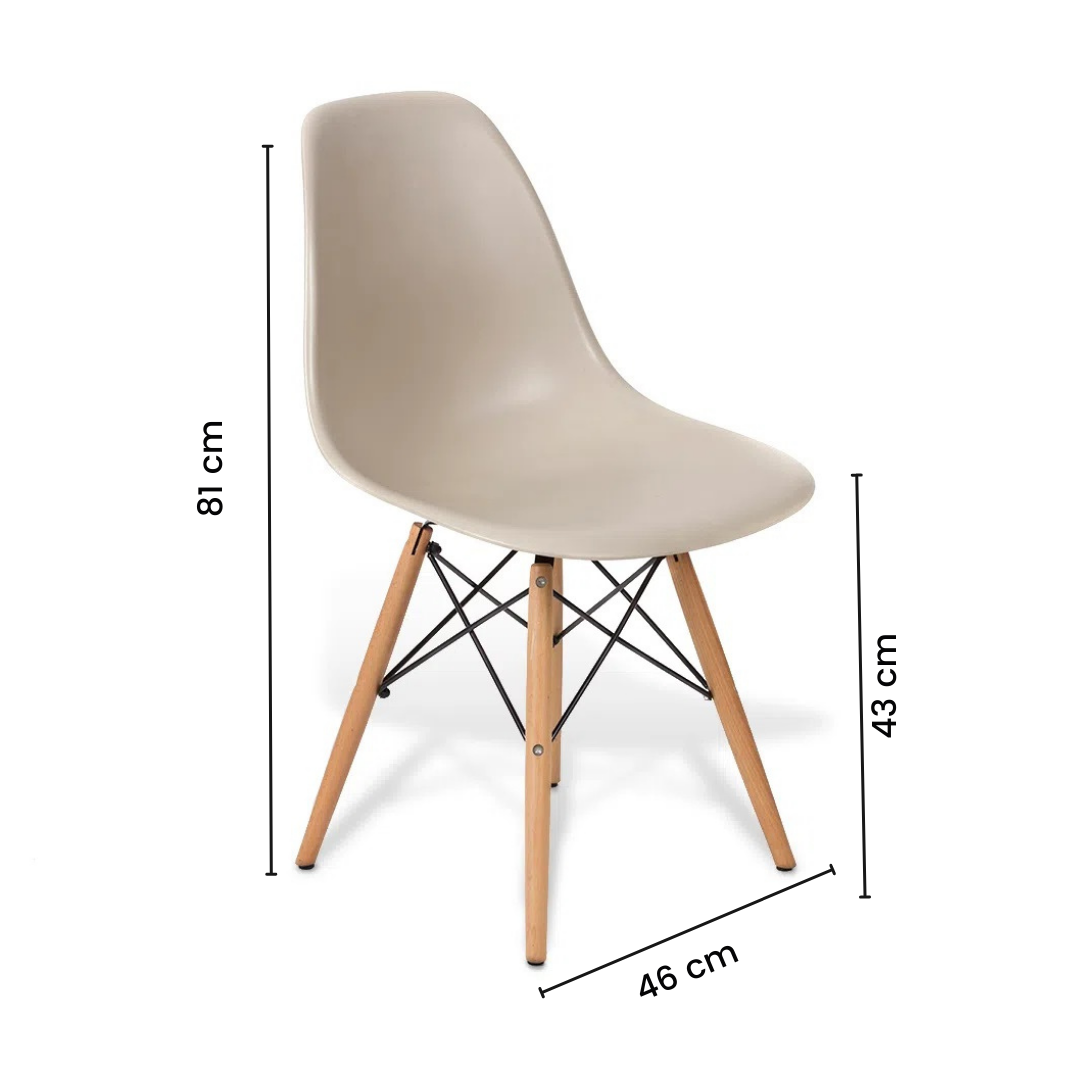 Kit 4 Cadeiras Charles Eames Eiffel Wood Design Jantar Fendi - 6