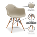 Ver imagem 6 de Kit 6 Cadeiras de Jantar Charles Eames Wood Daw Braço Fendi
